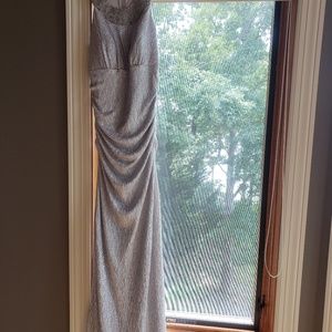 Long silver gown